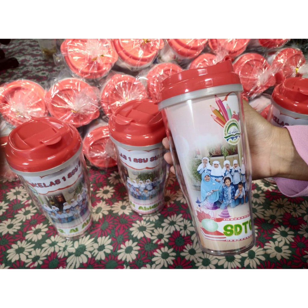 SOUVENIR TUMBLER CUSTOM FOTO DESAIN BY REQUEST BEBAS (GROSIR)
