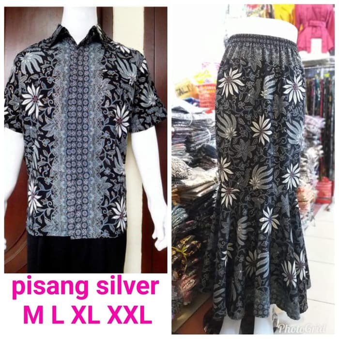 Couple rok duyung dan batik lengan pendek fashion modis