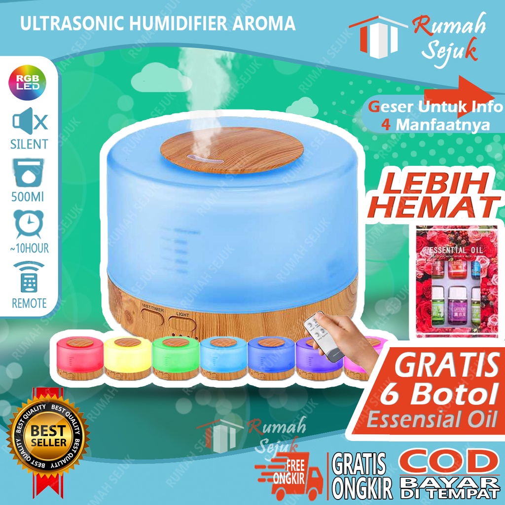 RS - Air Humidifier Diffuser Aromaterapi Alat Pengharum Ruangan Difuser Disfuser Unik Lucu RS-H34 Humdifier Purifier Difusser Defuser Humidifer Humadifier Humudifier Dispuser Humifider Portable Mobil Car Uap Hiasan Kamar Lampu LED Free Gratis Oil