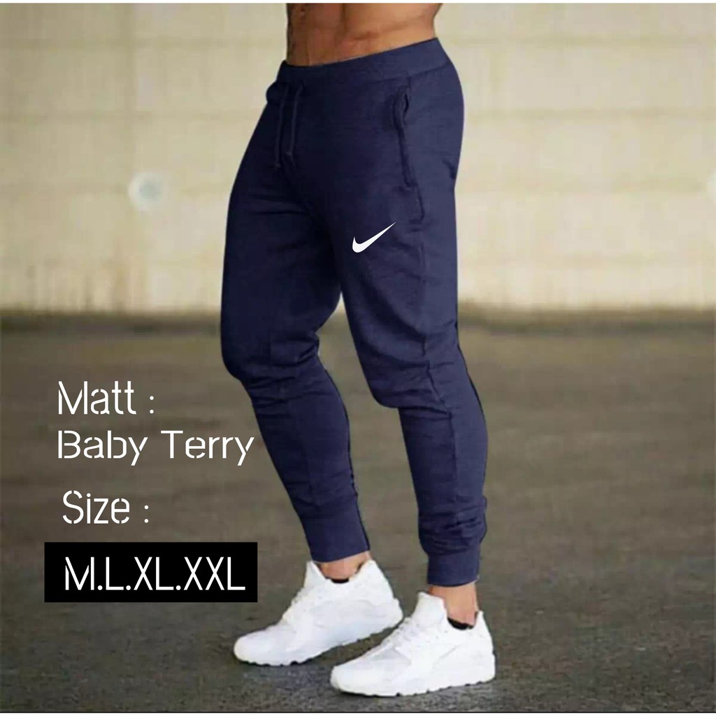 CELANA PANJANG JOGGER BORDIR SWEATPANTS TRAINING DEWASA PRIA WANITA JUMBO SIZE M SAMPAI XXL JOGER OLAHRAGA GYM BAHAN BABY TERRY