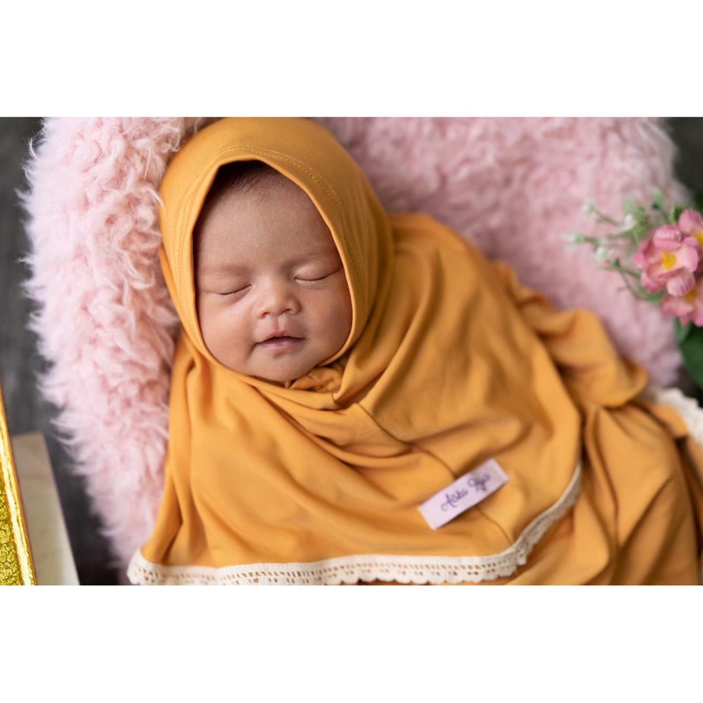 GAMIS ANAK PEREMPUAN MUSLIMAH SYARI WARNA MUSTARD TERBARU AISKA HIJAB NON PED