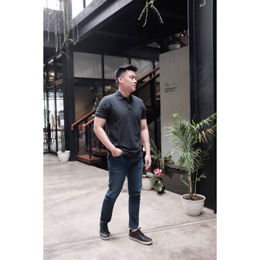 FREE ONGKIR Polo Shirt Kaos Kerah Polos / Lacoste Pique Cotton / Baju Pria / Hitam Navy Marron Grey