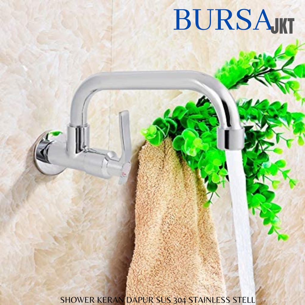 KERAN DAPUR WASTAFEL FAUCET CUCI PIRING CUCI TANGAN STAINLESS STEEL SUS304 ANTI KARAT MODEL ANGSA