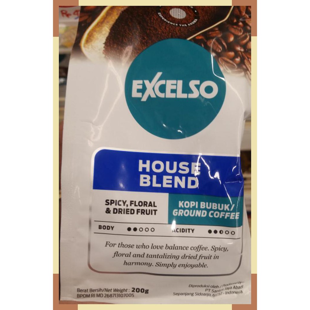 

kopi bubuk excelso house blend 200 gram & expired panjang