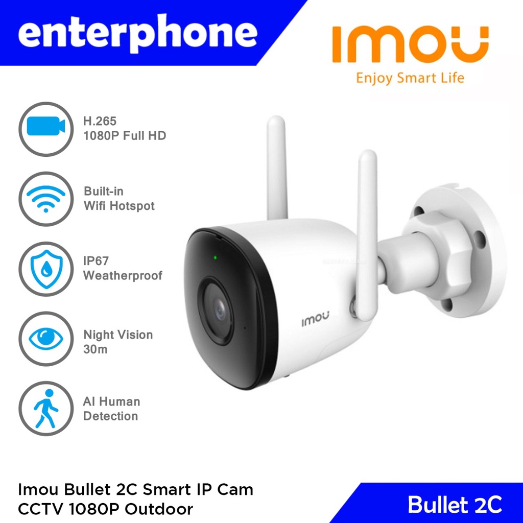 Imou Bullet 2C Smart IP Cam CCTV 1080P Outdoor Garansi Resmi