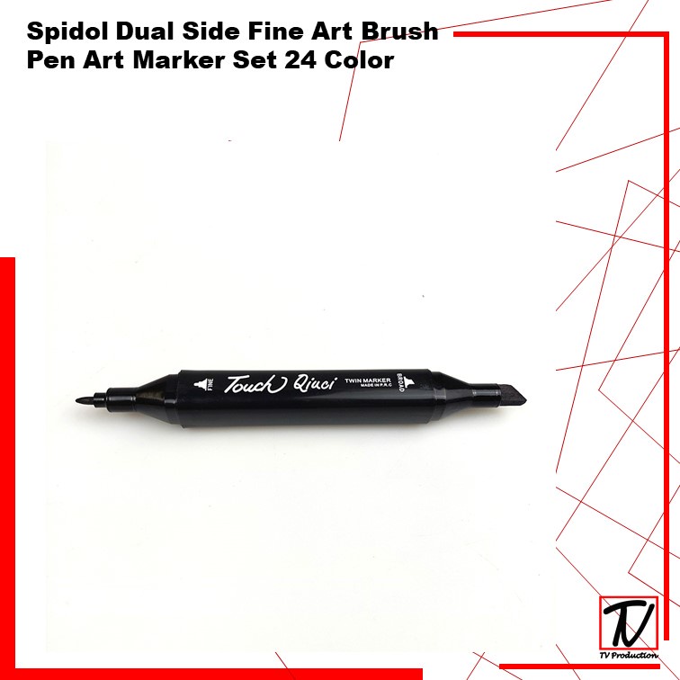 Spidol Dual Side Fine Art Brush Pen Art Marker Set 24,30,48 Color