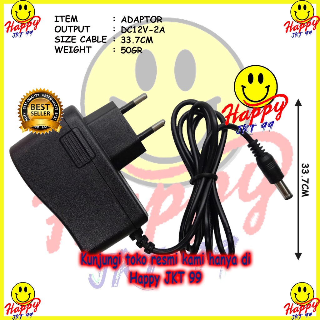 [ HAPPY JKT 99 ] ADAPTOR 12V 12 V 2A 2 A ORIGINAL