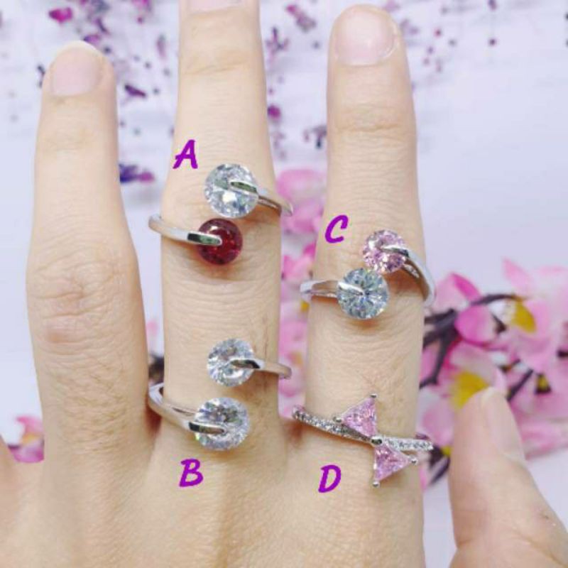 Cincin simple silver permata uk678 ♡ASUKA♡