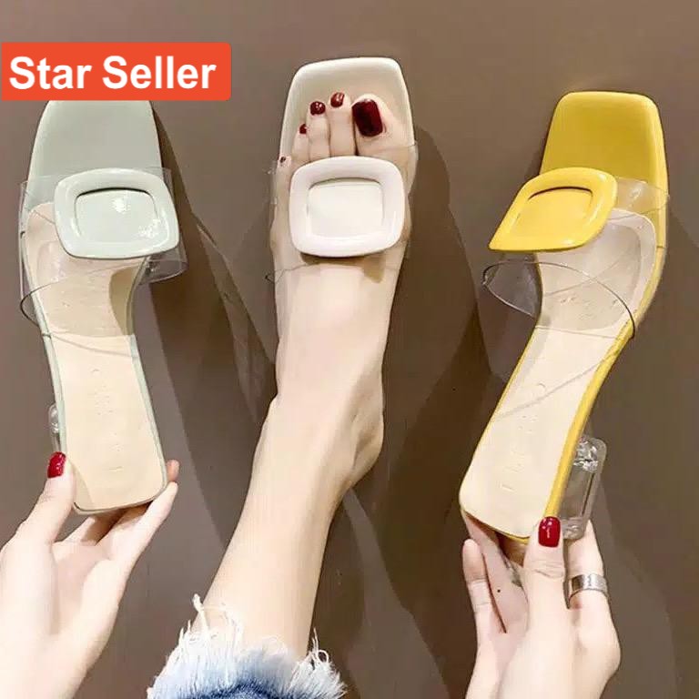 HEELS STRAPPY WANITA SANDAL PESTA UNDANGAN SANTAI CEWEK EMORY HIIL MURAH MODEL IMPORT GC BRUKAT MIKA