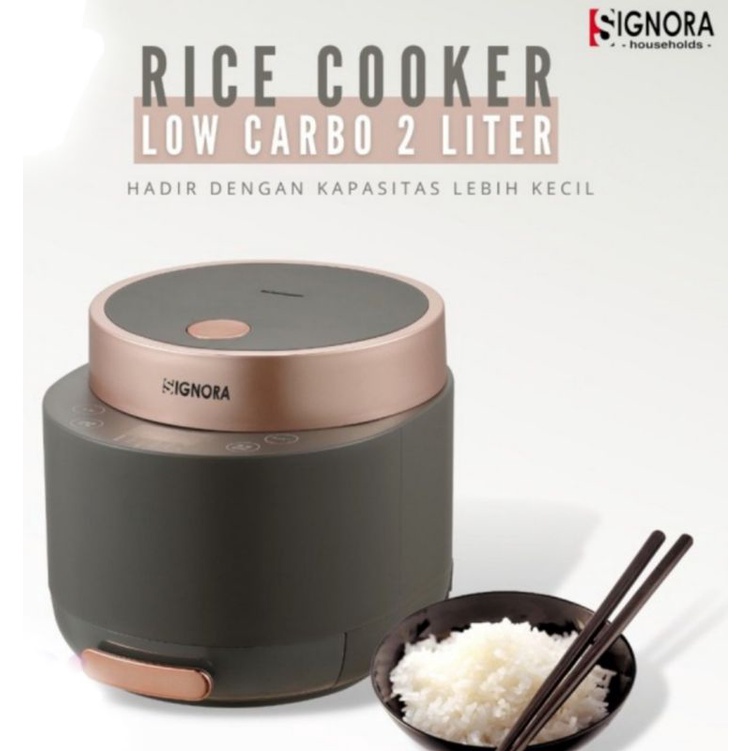 Signora Rice Cooker Low Carbo 2L - alat masak nasi mini sehat diabete