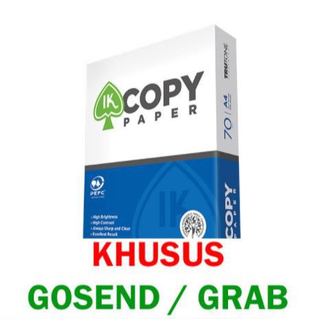 

COPY PAPER IK 70GR A4 FOLIO G0SEND GR4B INSTAN / KERTAD FOTOCOPY