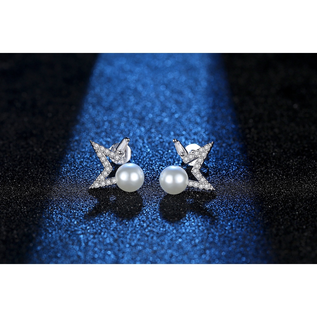 Anting Perak 925 Wanita Bulan seri Perhiasan Fashion liar/Subang Telinga anting perempuan