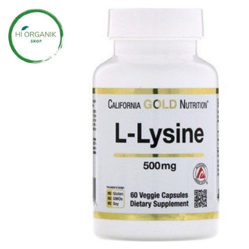 California Gold Nutrition L-Lysine 500 mg 60 Veggie Caps/ CGN L Lysine