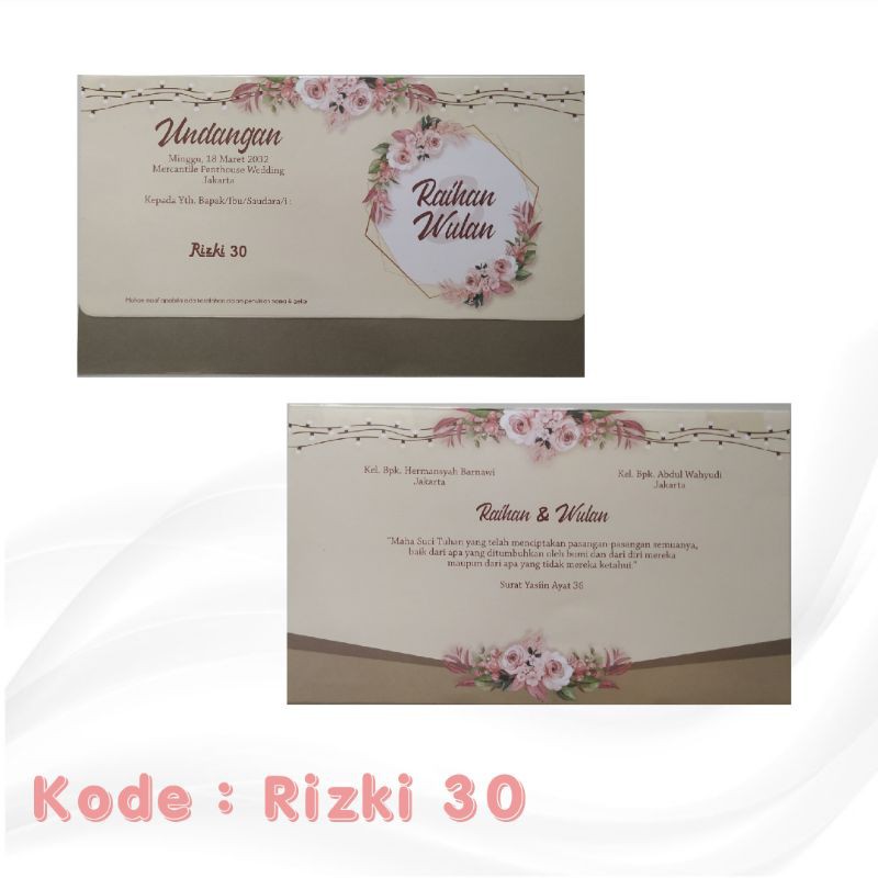 Kertas Blangko Undangan Murah RIZKI 30