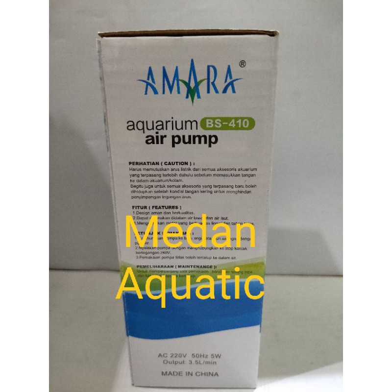 Amara BS 410 Aerator Pompa Gelembung Udara Aquarium Aquascape