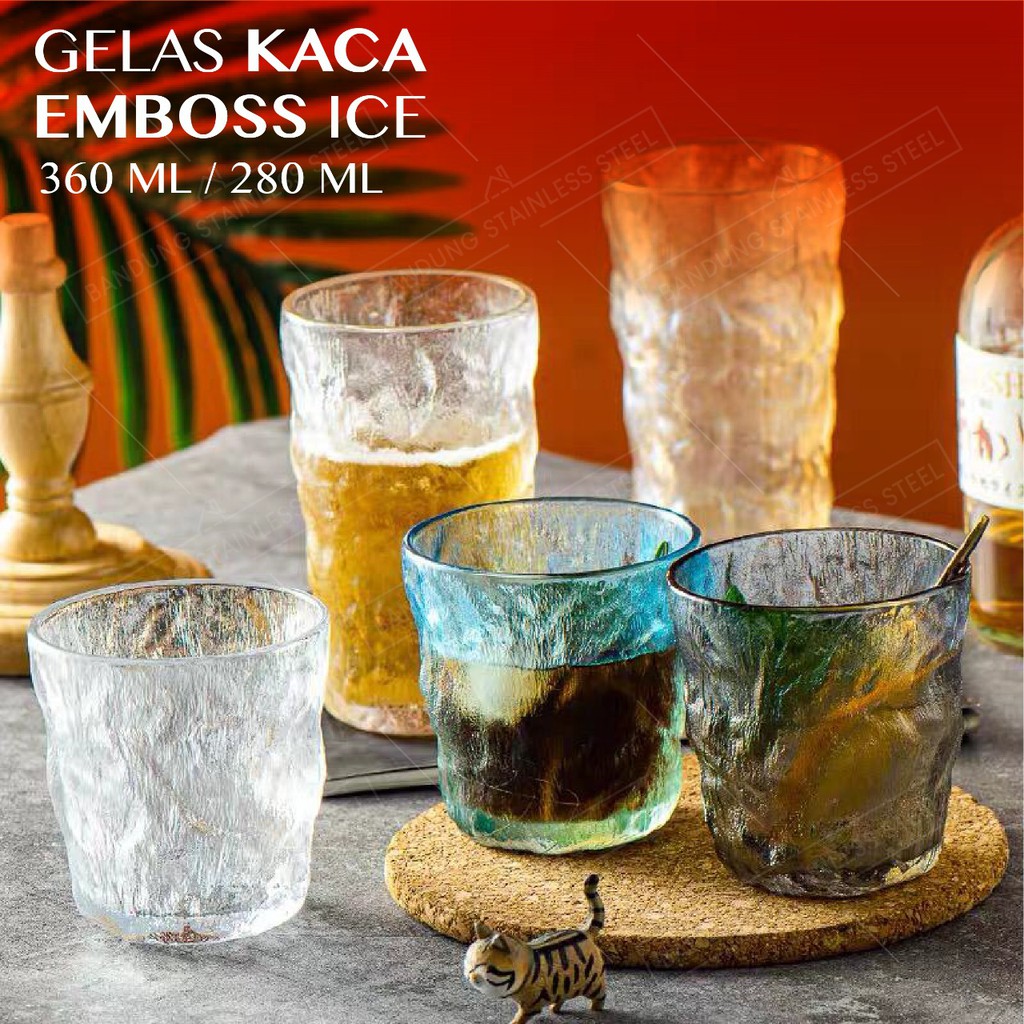 Gelas Kaca Kristal Warna Estetik Aesthetic Unik Cantik Drinking Glass juice jus kopi teh Cantik