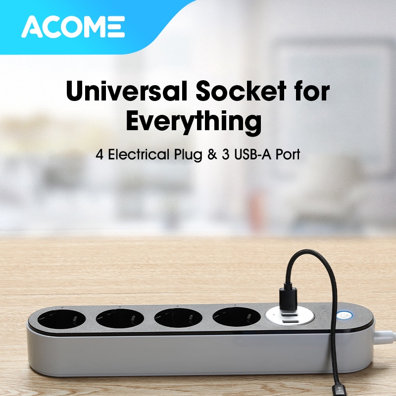 ACOME Smart Power Strip Stop Kontak Colokan Kabel WiFi Garansi Resmi 1 Tahun APS01