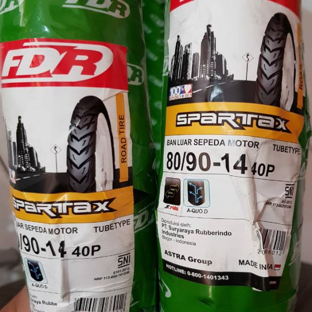 Ban Luar Depan FDR Spartax Tube Type TT 80 / 90 ring 14