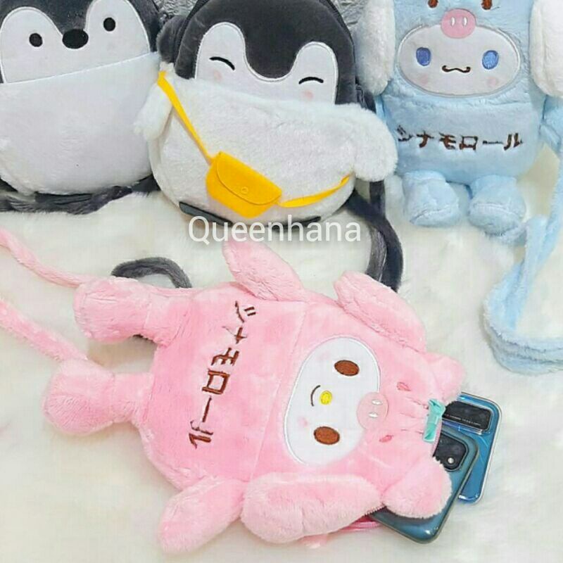 Tas Selempang Boneka Floopy Tas Selempang Anak Pinguin &amp; Melody