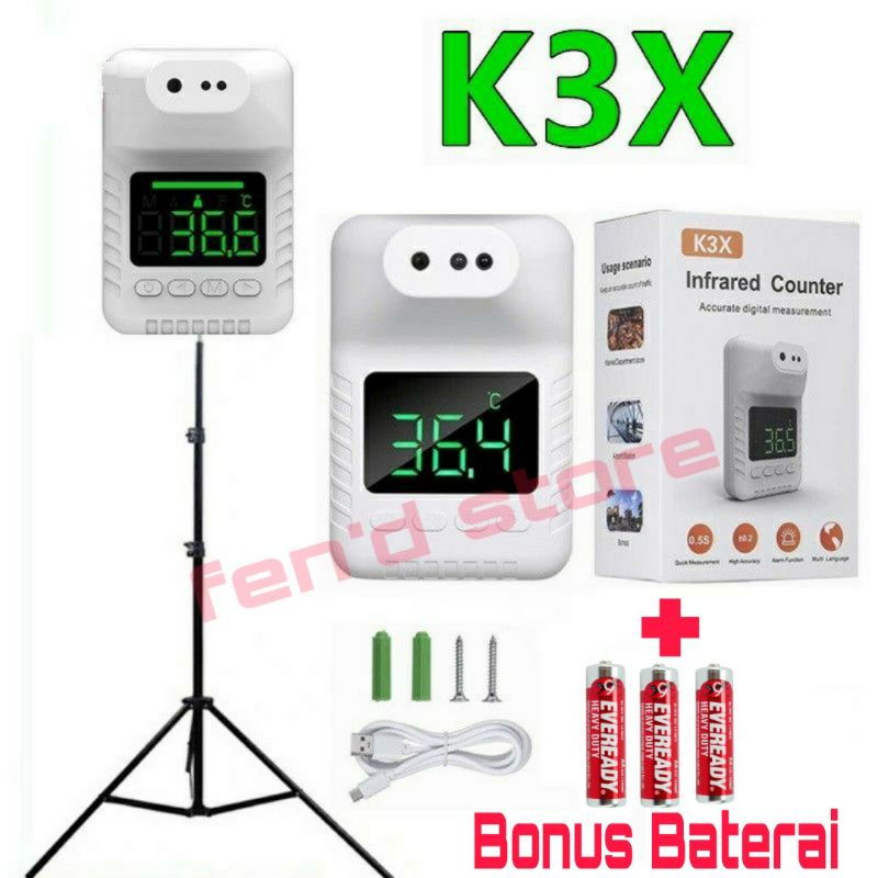 Thermometer Infrared Digital Standing K3x Termometer Dinding