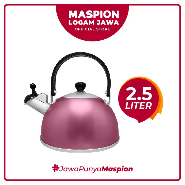 Maspion Teko Bunyi Jazzy 2.5 Liter Anodize Pink - Teko Aluminium