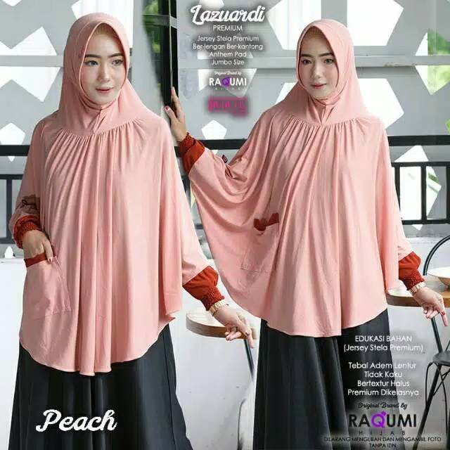 JILBAB KHIMAR LENGAN LAZUARDI ORI ALLIA HIJAB KERUDUNG TANGAN JUMBO KOMBINASI SAKU KANTONG SYARI XXL
