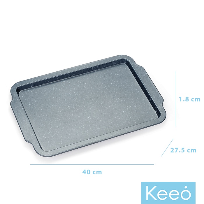 Keeo 40 cm Loyang Kue Anti Lengket Marble Coating Cookie Pan 40 x 27,5 x 1,8