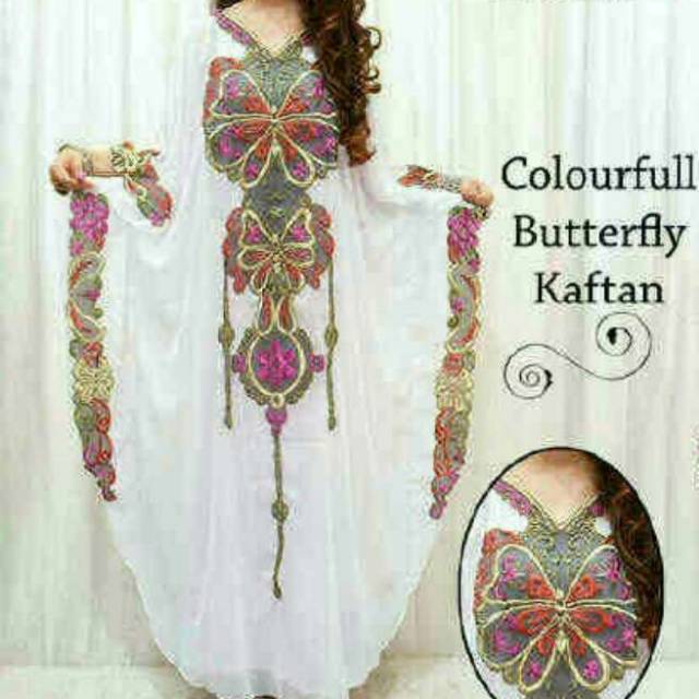 AR KAFTAN BUTTERFLY / KAFTAN PUTIH / KAFTAN MEWAH / KAFTAN ELEGANT