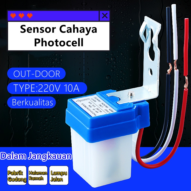 220V 10A Fotosel Photocell Sensor Sensor Cahaya Lampu Saklar Otomatis -