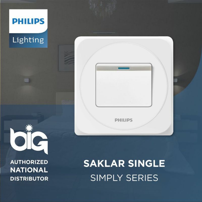 SAKLAR SINGLE PHILIPS SIMPLY ORIGINAL PRODUK / SAKLAR TUNGGAL IB