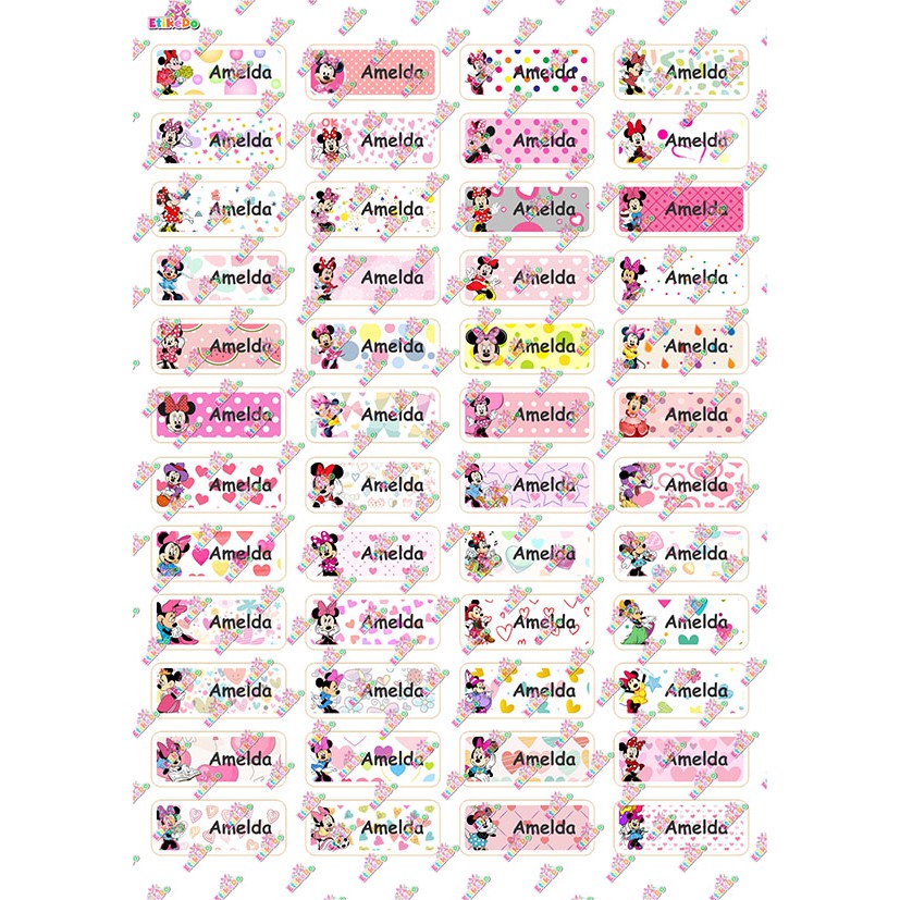 

LABEL NAMA MINNIE MOUSE 192 STIKER-ANTI AIR/ROBEK/LUNTUR-2 Nama MN1XS2