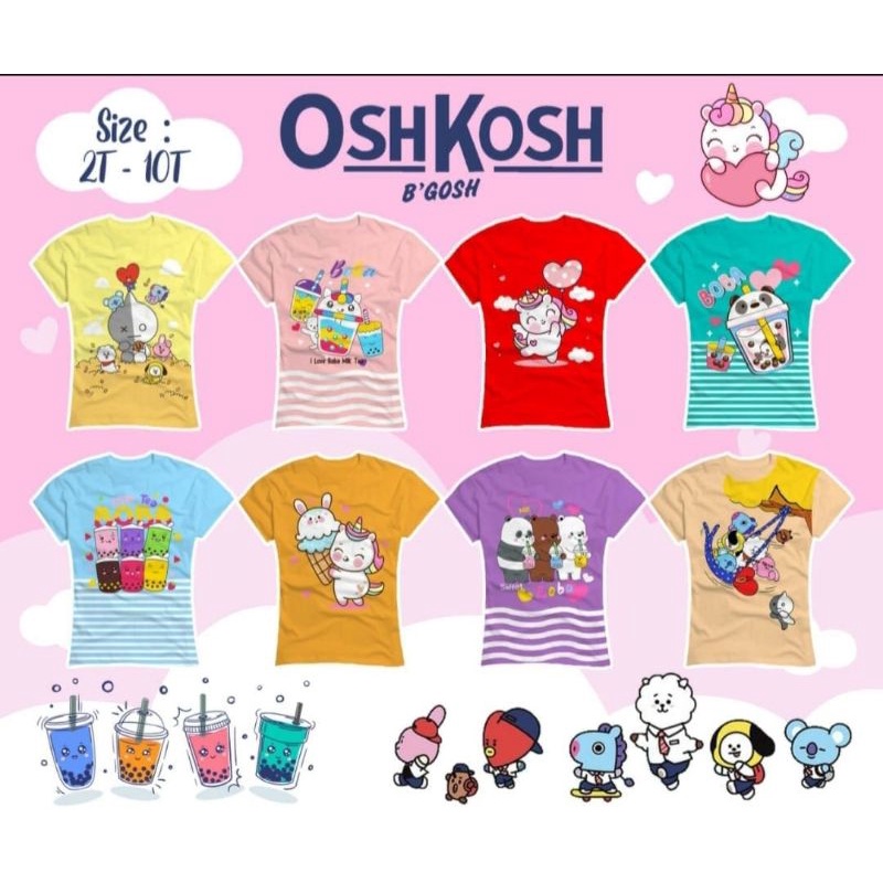 Kaos Anak Boba BTS series 1-7 Tahun Kaos Bahan Cotton Combad24S