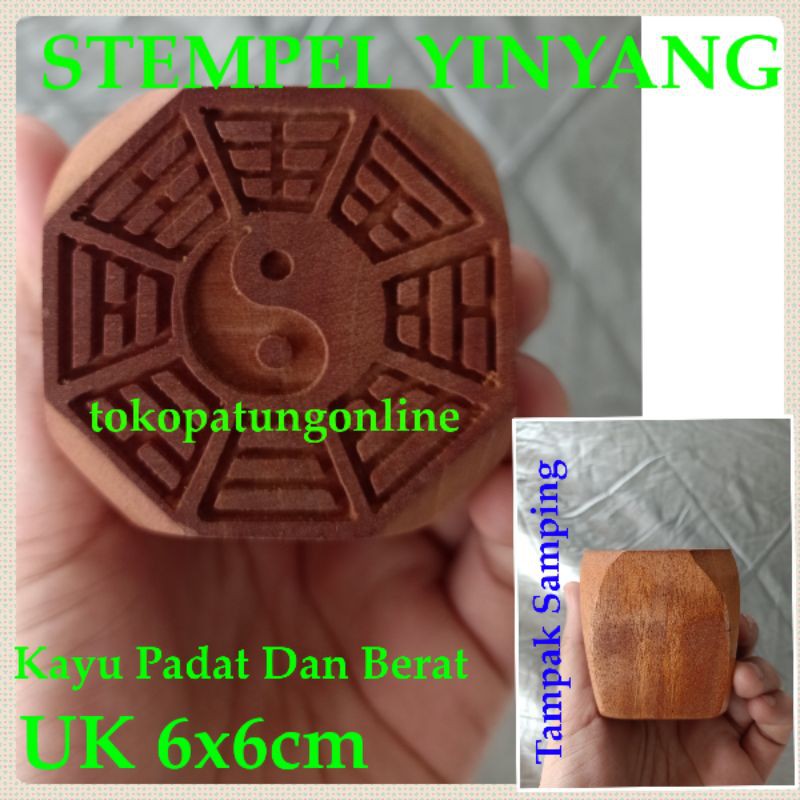 Stempel Dewa Patkua Yinyang Kayu Berat