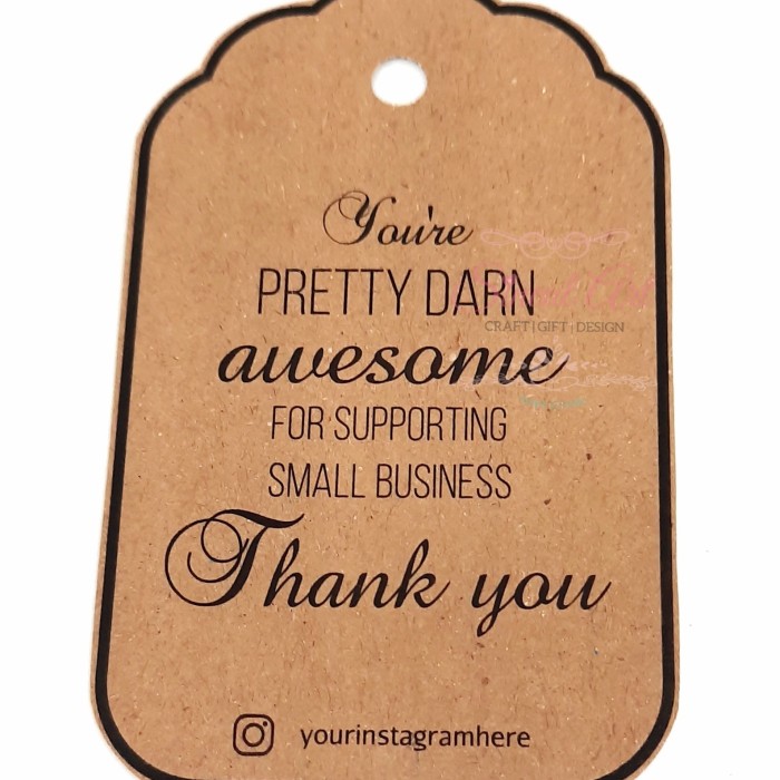 

Sineul Art Hang Tag Merk Bisnis/ Thank You for Supporting Hangtag/ Bussines Brand Label Tag