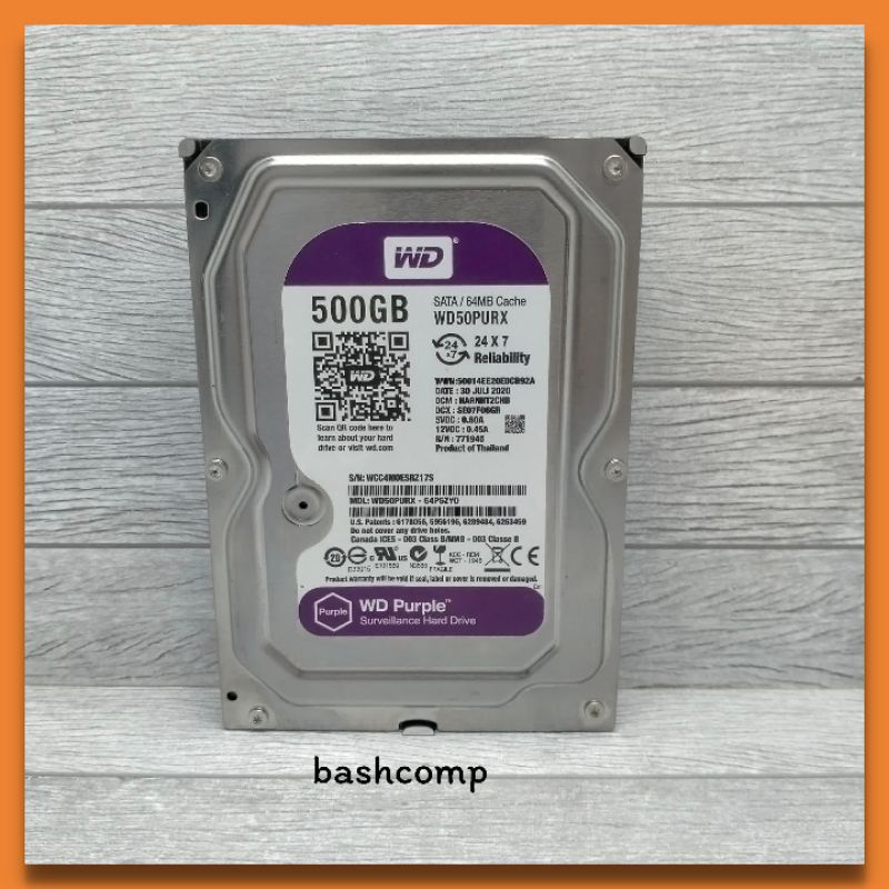 Hardisk Internal 500GB WD Purple Hdd For Cctv DVR Garansi 1 Tahun