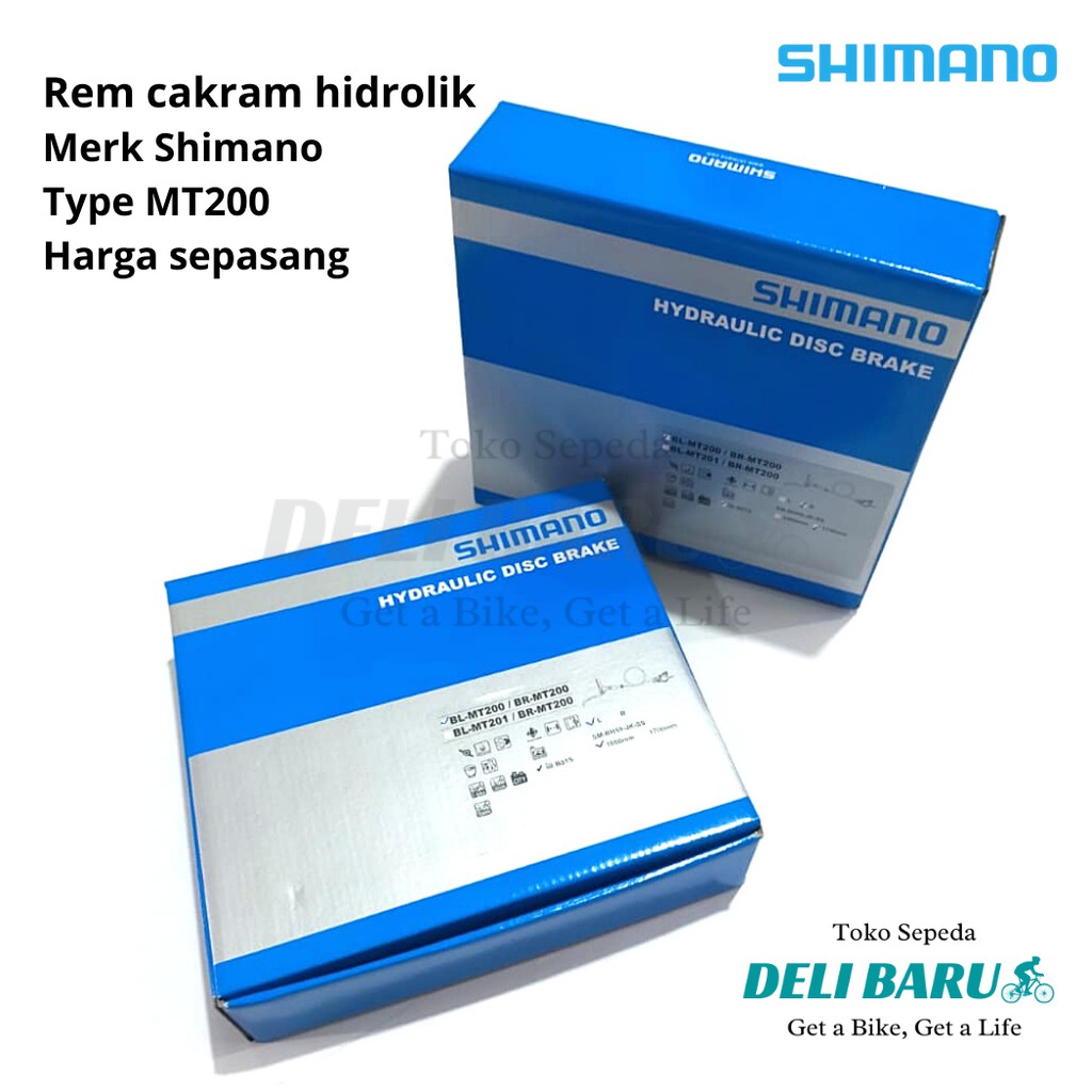 Shimano MT200 Rem cakram set hidrolik hydraulic disc brake sepeda MTB lipat