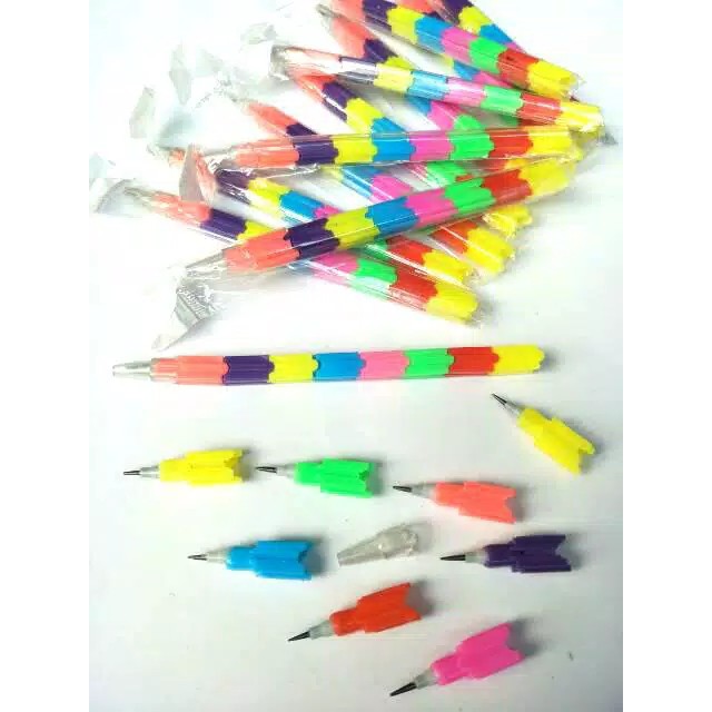 

Pensil Susun/Pensil roket warna warni murahh