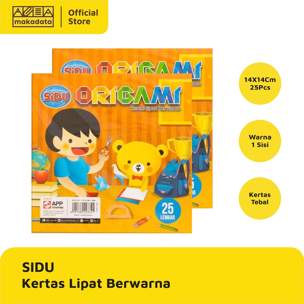 

ORIGAMI / KERTAS LIPAT SIDU WARNA 14x14CM (ISI 25 LEMBAR) MURAH