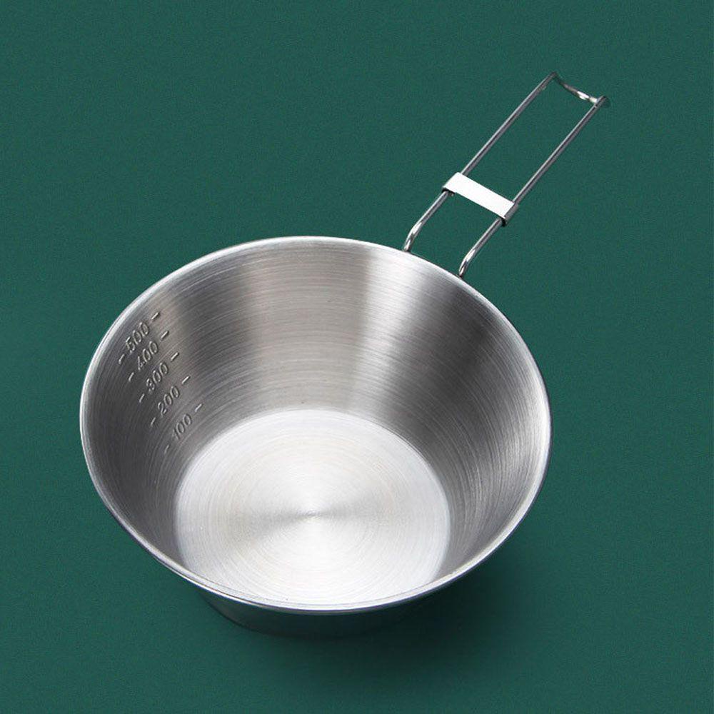Lanfy Mangkuk Lipat Outdoor Portable Camping Untuk Perjalanan Alat Luar Ruangan Piknik Mangkuk Sup Stainless Steel Bowl