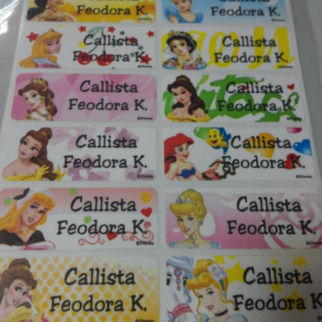 

Sticker Nama Waterproof Princess size L