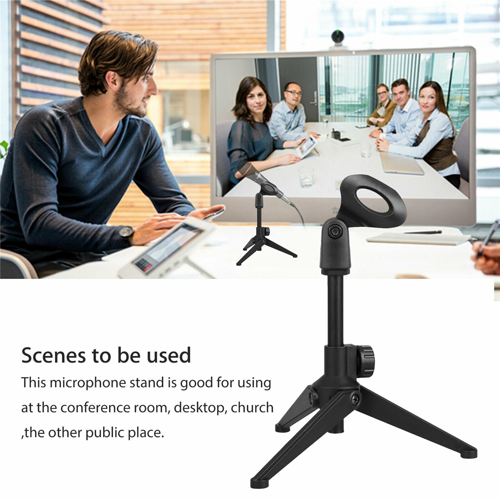 ELEGANT Adjustable Holder Desktop Standing Tripod 180° Rotating ABS Mic Clip Durable Live Broadcast Microphone Stand Rack/Multicolor