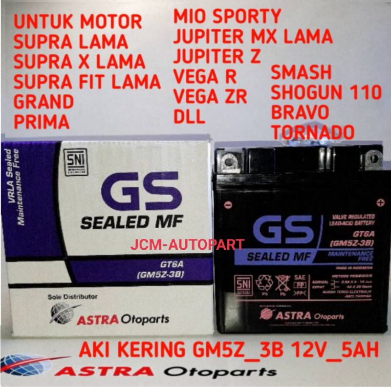 aki / accu motor gs GM5Z-3B Supra x lama, Mio lama