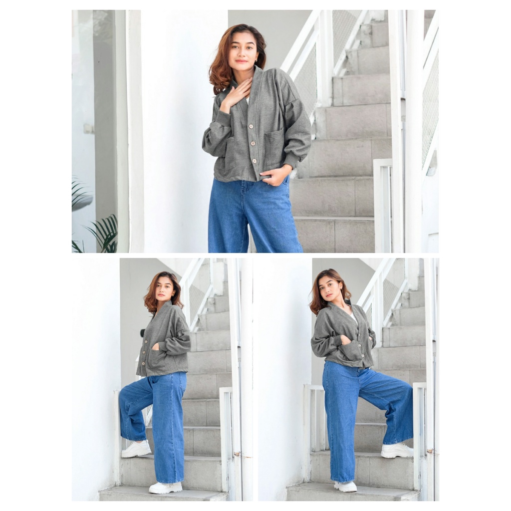 Hoodie Button Outer Korean Style Masa Kini