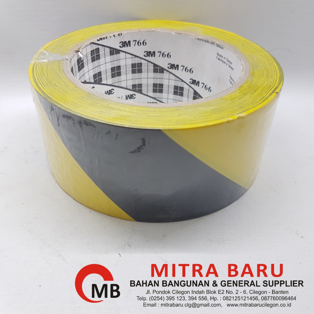 3M 766 LAKBAN POLICE LINE TAPE 2 X 36Y MARKING FLOOR TAPE HITAM KUNING