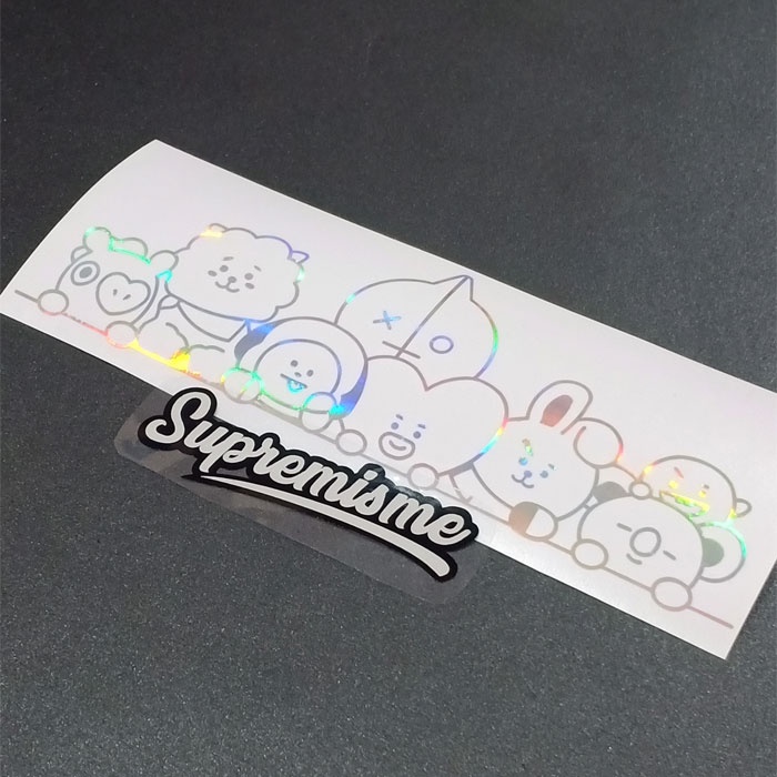 Stiker Hologram BTS Army 3, Stiker seri BTS21 untuk Laptop, Kulkas, Tempat minum, Gelas, Koper, Mobil, Hologram Sticker BTS Army Bomb Label Nama Lightstick Waterproff Anti Gores