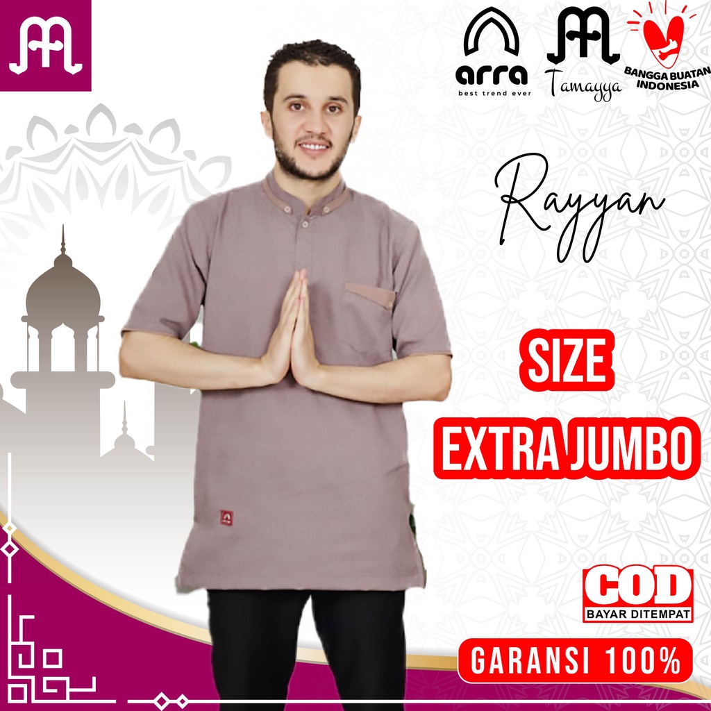 [ Size Jumbo ] Baju Koko Jumbo Size 3Xl & 4Xl Original Arra Rayyan Koko Muslim Pria Dewasa Original 