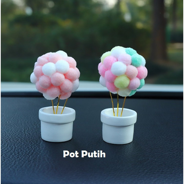 MINI COTTON BALLONs POT MACAROON Series Pajangan Mobil Balon