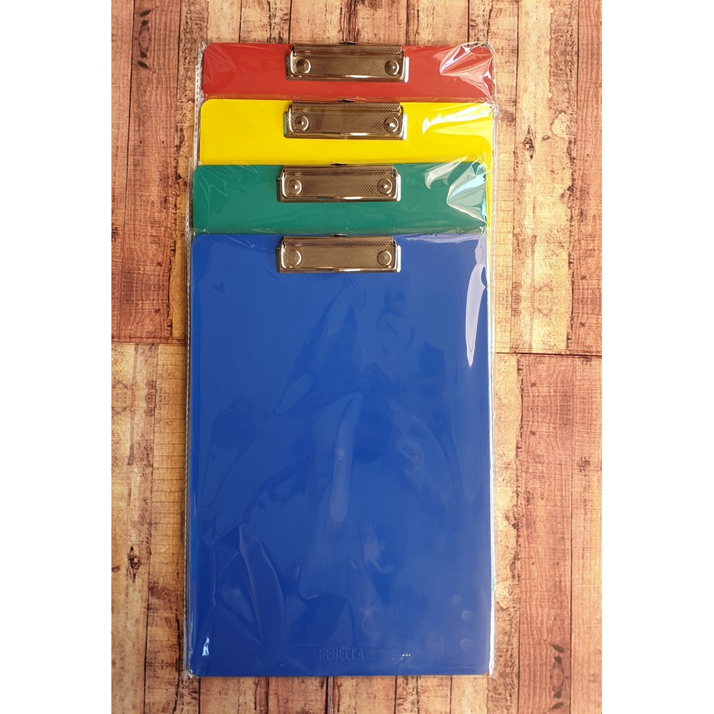 Clipboard F4 Rebecca Plastik Tebal - Papan Alas Ujian Ukuran Folio - Non Tekstur