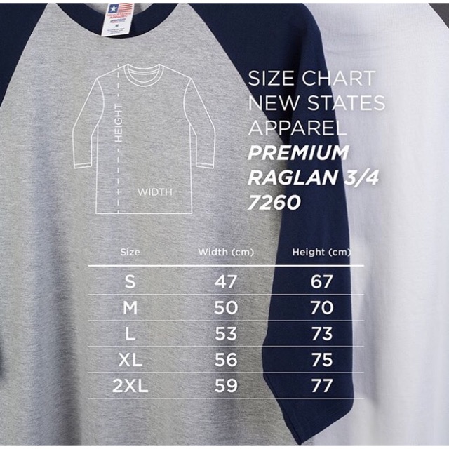 New States Apparel Premium Raglan 7200