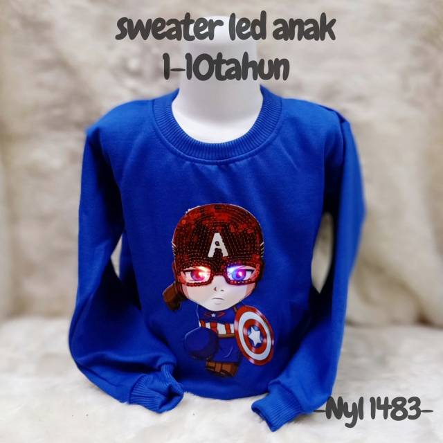 Sweater anak LED Captain America